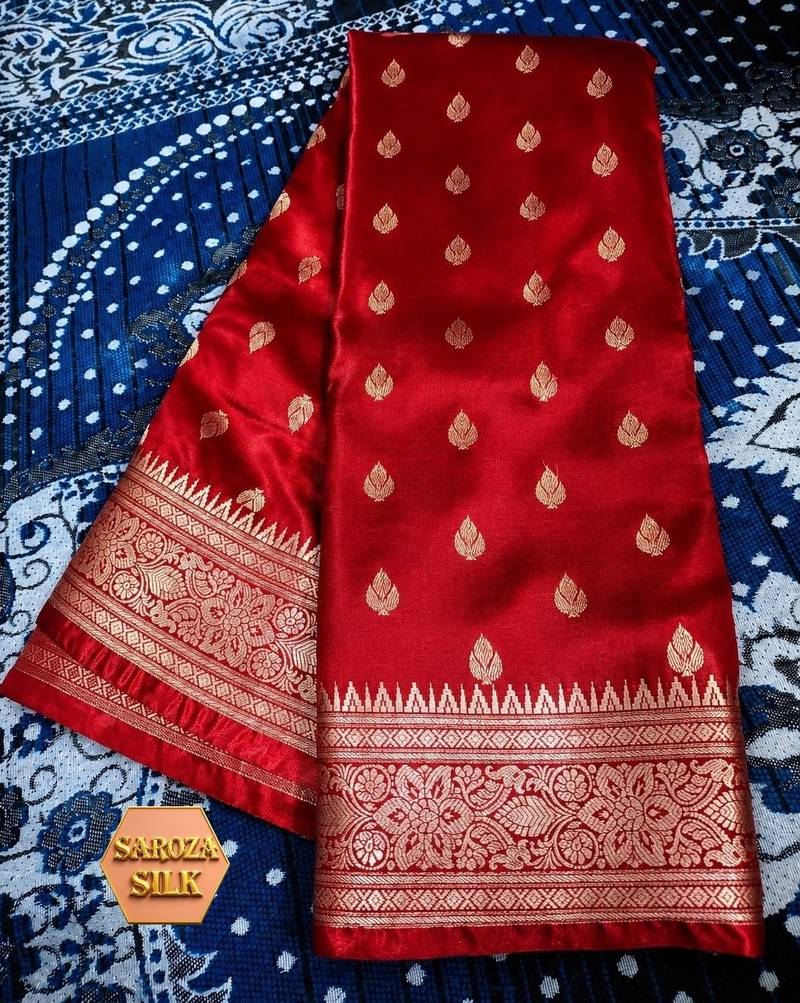 Banarasi All Over Boota Saree Rose Gold Zari - Image 6