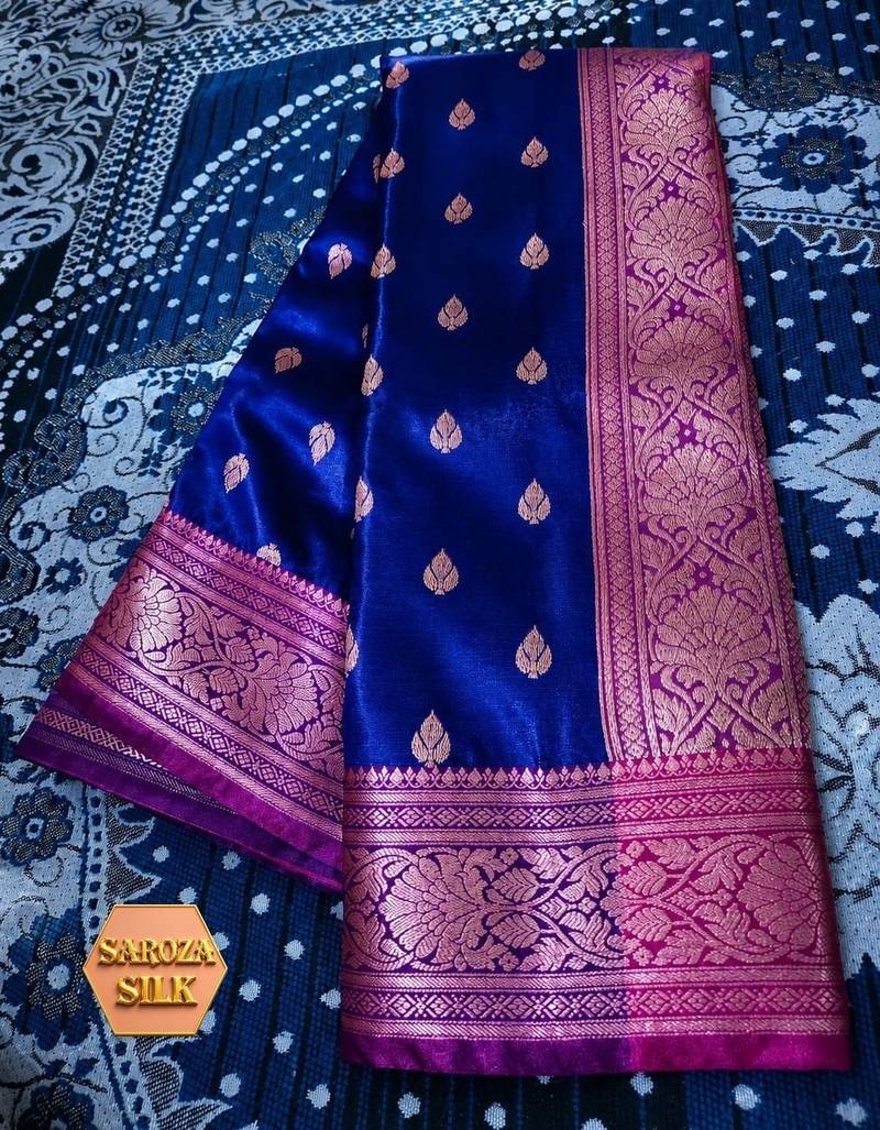 Banarasi All Over Boota Saree Rose Gold Zari - Image 7