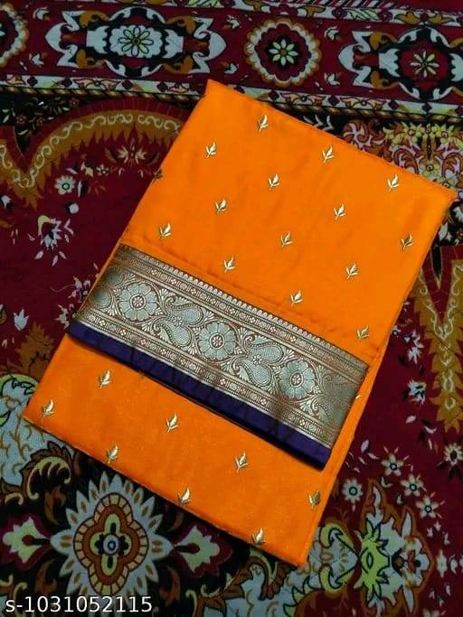 atin silk saree with new embroidery work in silver zari - Image 3